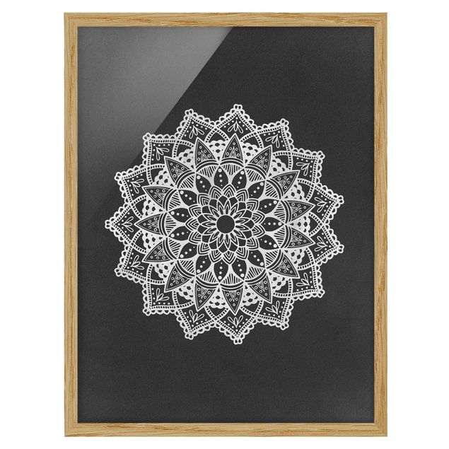 Billeder mønstre Mandala Illustration Ornament White Black