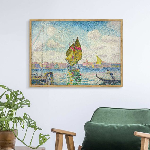 Kunst stilarter pointillisme Henri Edmond Cross - Sailboats On Giudecca Or Venice, Marine