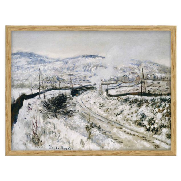 Billeder landskaber Claude Monet - Train In The Snow At Argenteuil