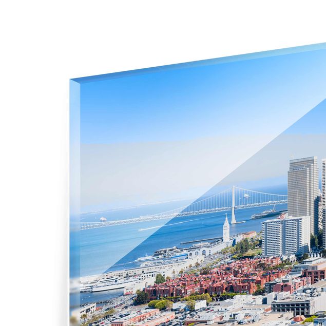 Glas magnettavla San Francisco Skyline