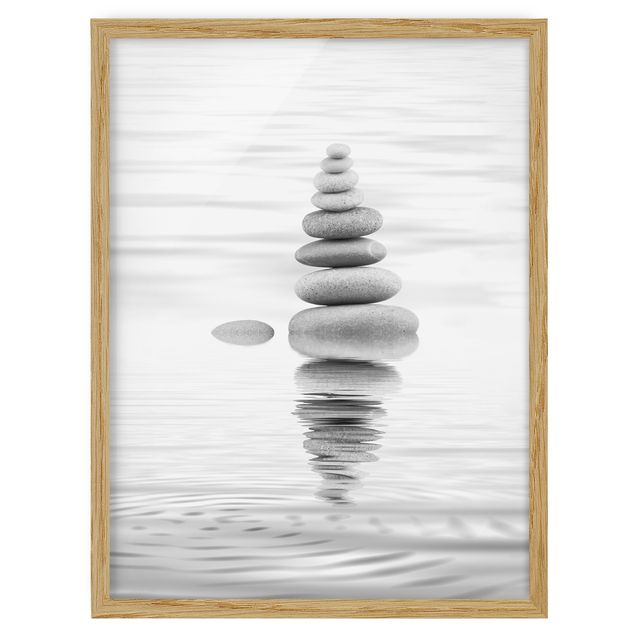 Billeder moderne Stone Tower In Water Black And White