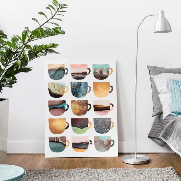 Billeder kaffe Colourful Coffee Mugs With Gold