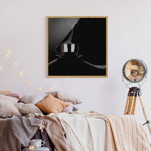 Indrammede plakater sort og hvid Coffee in Bed