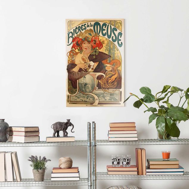 Kunst stilarter art deco Alfons Mucha - Poster For La Meuse Beer