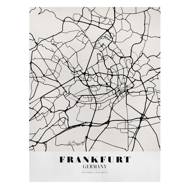 Billeder sort og hvid Frankfurt City City Map - Classical