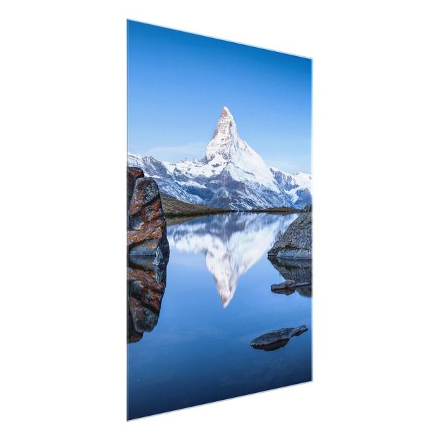 Glasbilleder landskaber Stellisee Lake In Front Of The Matterhorn