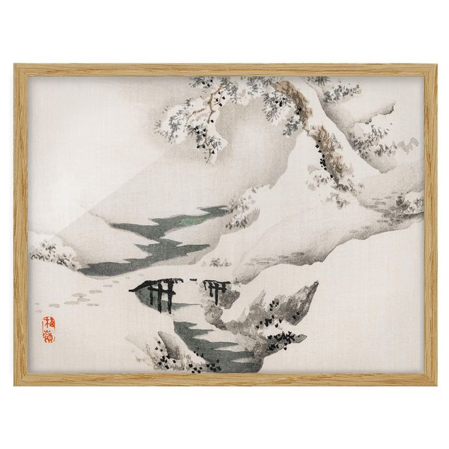 Indrammede plakater vintage Asian Vintage Drawing Winter Landscape