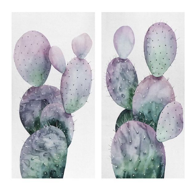 Billeder lilla Cactus In Purple Set I