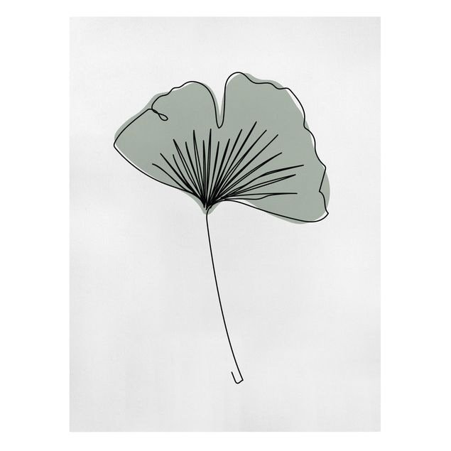 Billeder blomster Gingko Leaf Line Art
