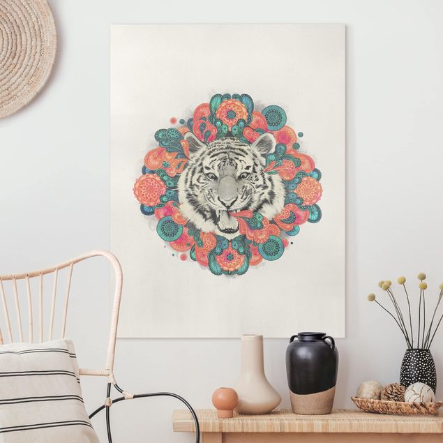 Billeder lyserød Illustration Tiger Drawing Mandala Paisley