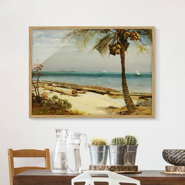 Indrammede plakater strande Albert Bierstadt - Tropical Coast