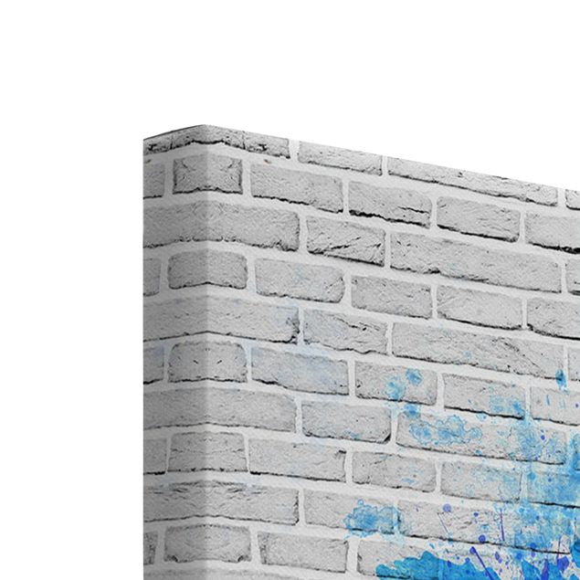 Billeder White Brick Wall World Map