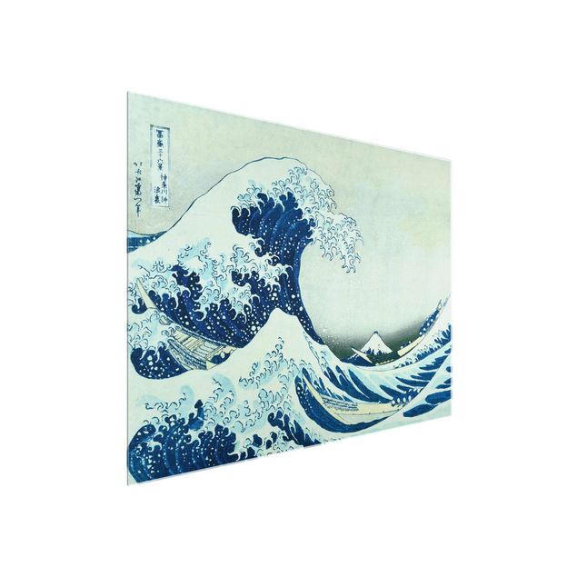 Glasbilleder landskaber Katsushika Hokusai - The Great Wave At Kanagawa
