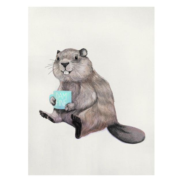 Billeder kunsttryk Illustration Beaver Wit Coffee Mug