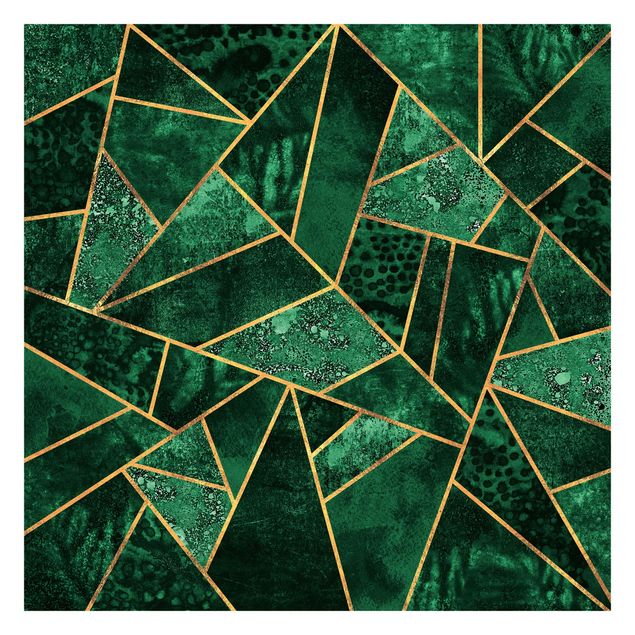 Tapet grøn Dark Emerald With Gold