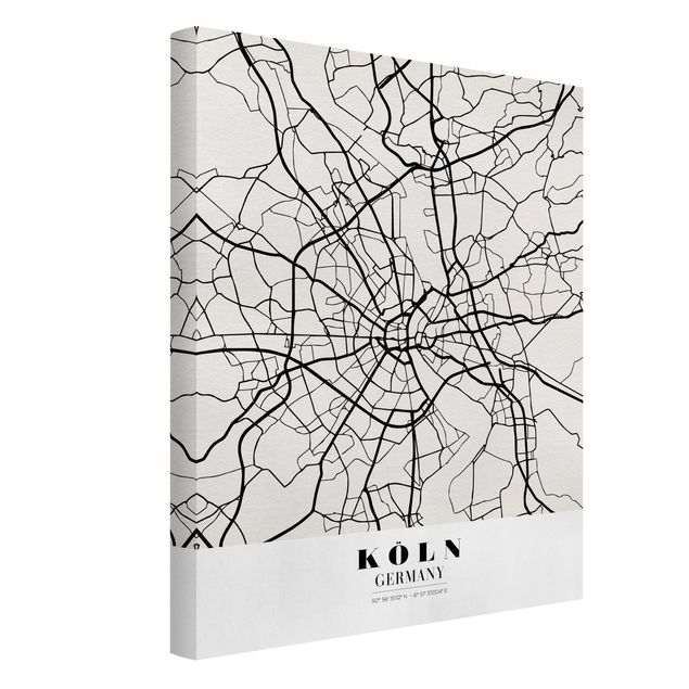 Billeder på lærred verdenskort Cologne City Map - Classic