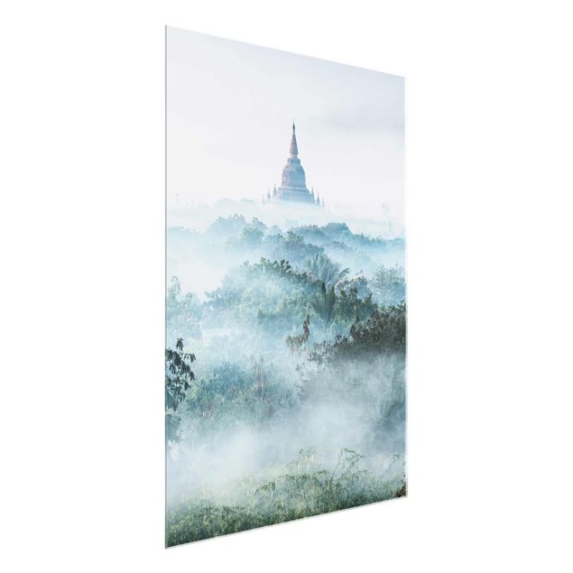 Billeder træer Morning Fog Over The Jungle Of Bagan
