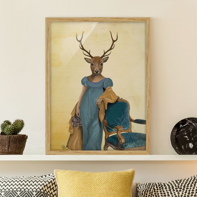 køkken dekorationer Animal Portrait - Deer Lady