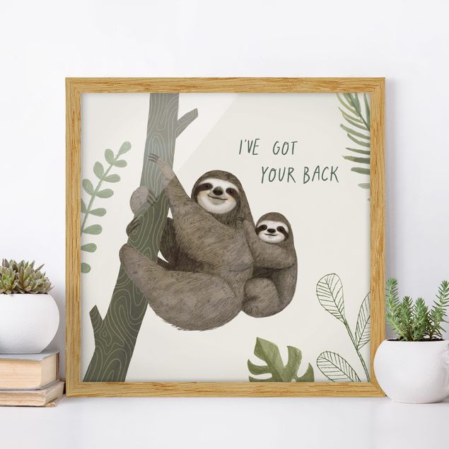 Indrammede plakater ordsprog Sloth Sayings - Back