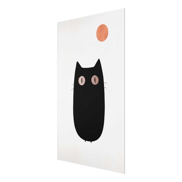Billeder sort og hvid Black Cat Illustration