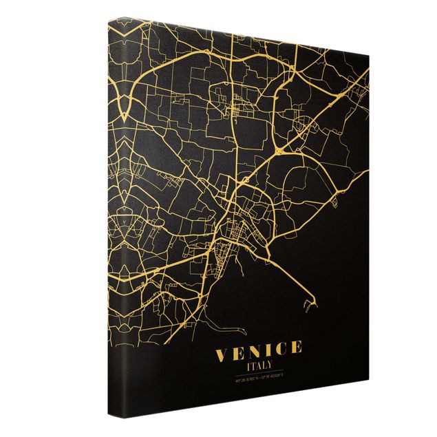 Billeder Venice City Map - Classic Black