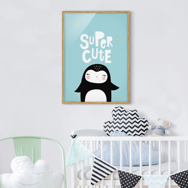 Indrammede plakater ordsprog Super Cute Penguin