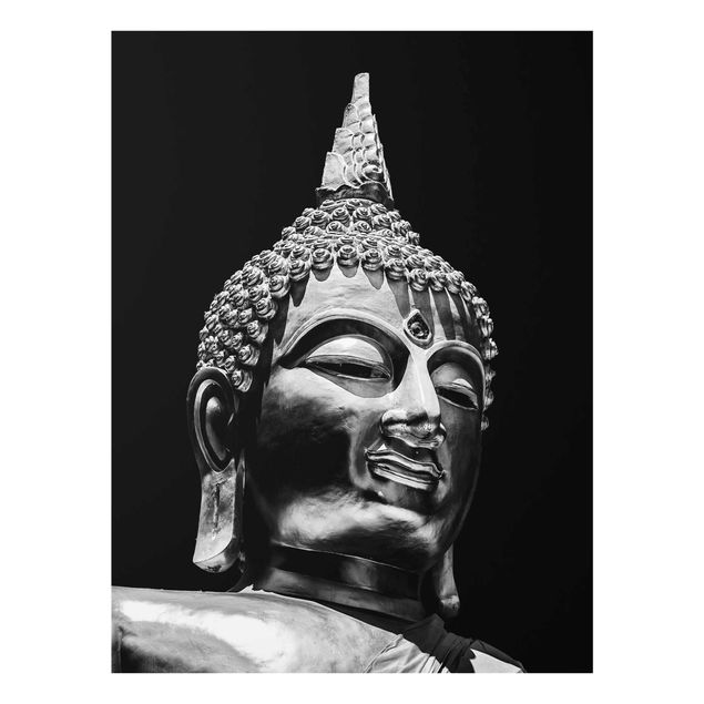 Billeder sort og hvid Buddha Statue Face