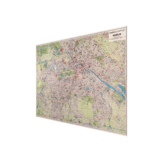 Glasbilleder verdenskort Vintage Map Berlin
