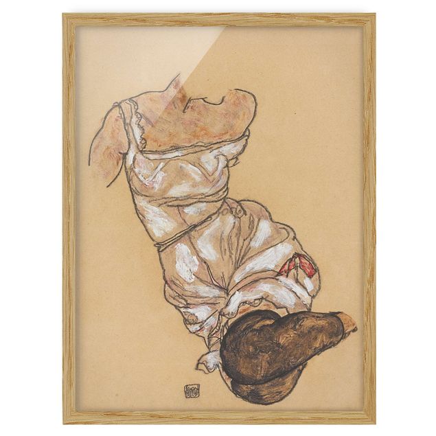Billeder nøgen og erotik Egon Schiele - Female torso in underwear and black stockings