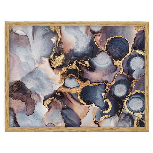 Billeder mønstre Marble Watercolour With Gold