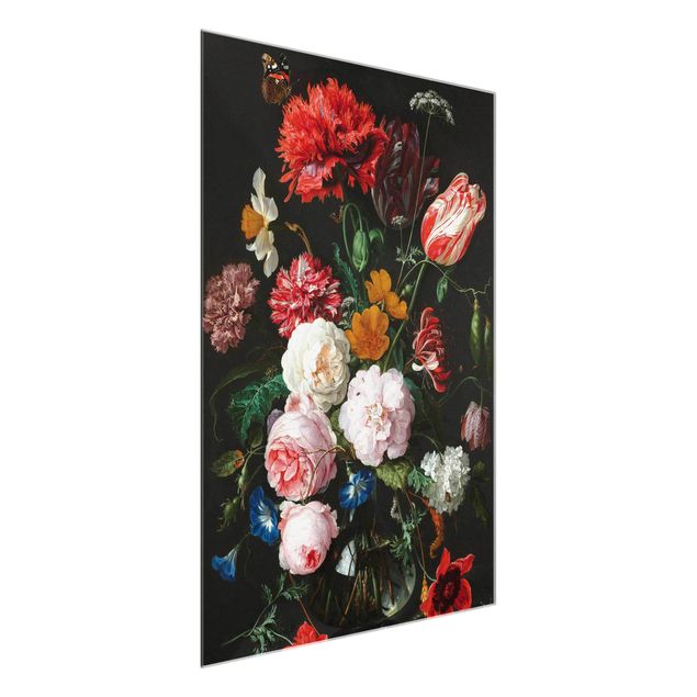 Glasbilleder blomster Jan Davidsz De Heem - Still Life With Flowers In A Glass Vase
