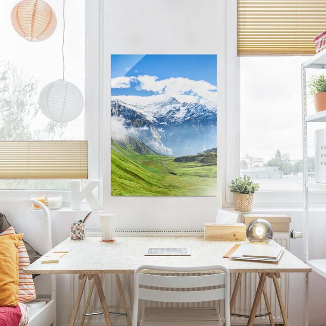 Glasbilleder bjerge Swiss Alpine Panorama