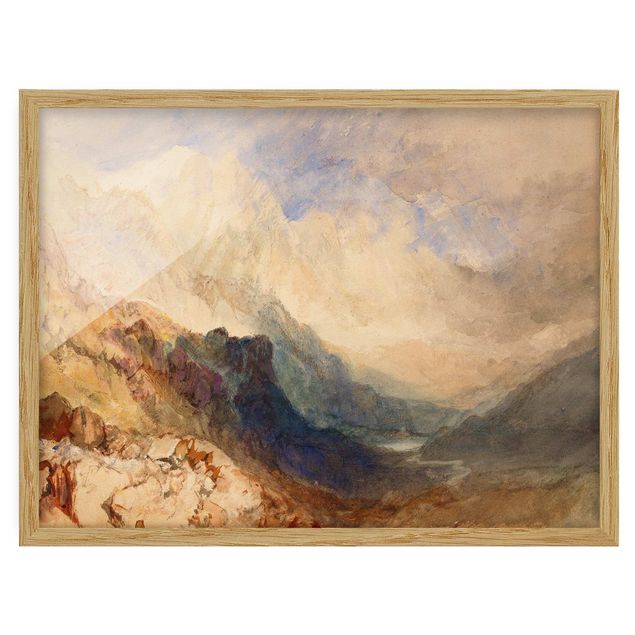 Billeder landskaber William Turner - View along an Alpine Valley, possibly the Val d'Aosta