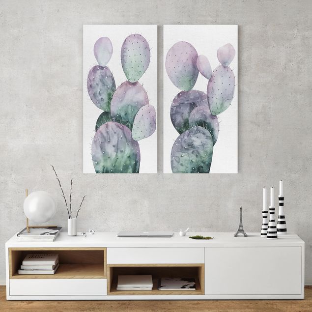 Billeder blomster Cactus In Purple Set I