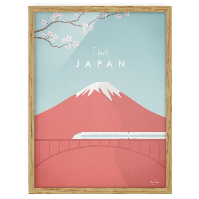 Indrammede plakater blomster Travel Poster - Japan