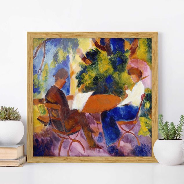 Kunst stilarter ekspressionisme August Macke - Couple At The Garden Table
