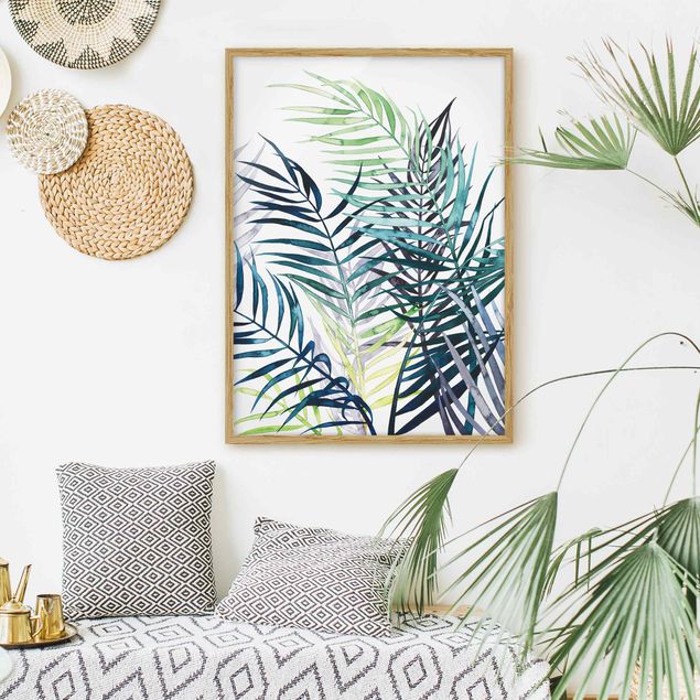 Indrammede plakater blomster Exotic Foliage - Palme