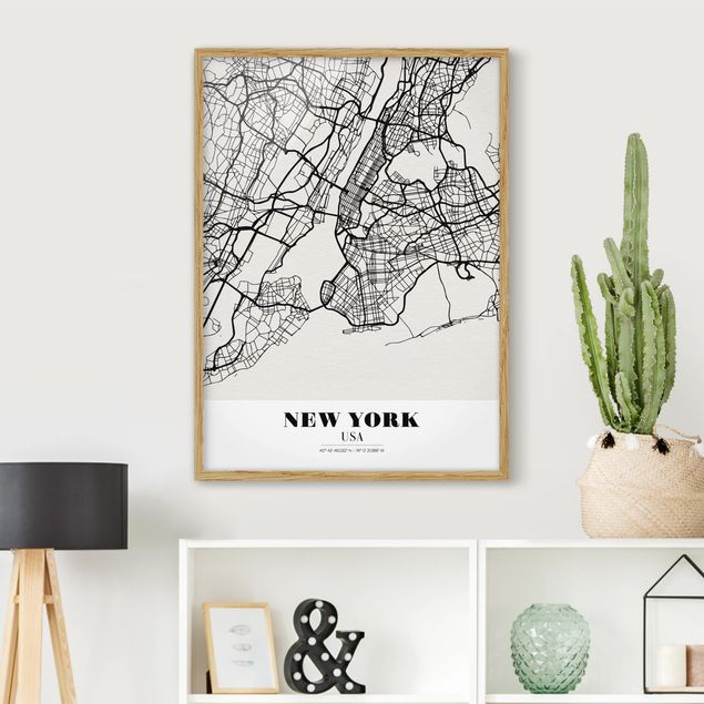 Billeder New York New York City Map - Classic