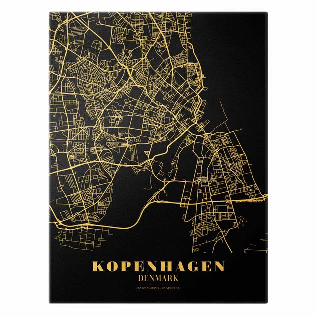 Billeder Copenhagen City Map - Classic Black