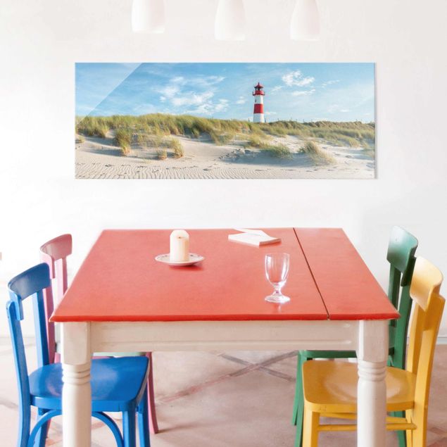 Glasbilleder landskaber Lighthouse At The North Sea