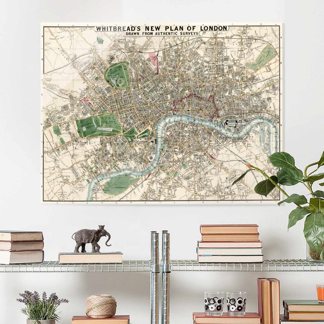 Glasbilleder Berlin Vintage Map London