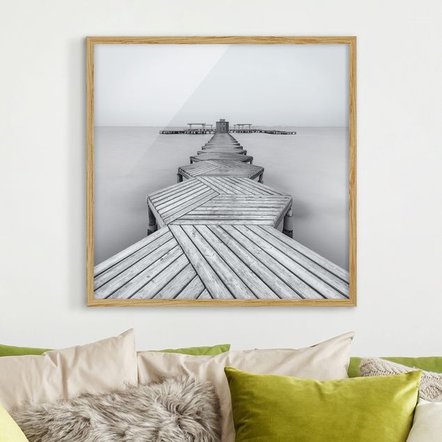Billeder landskaber Wooden Pier In Black And White