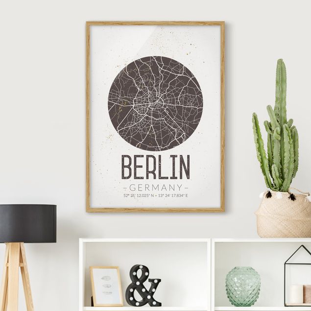 køkken dekorationer City Map Berlin - Retro