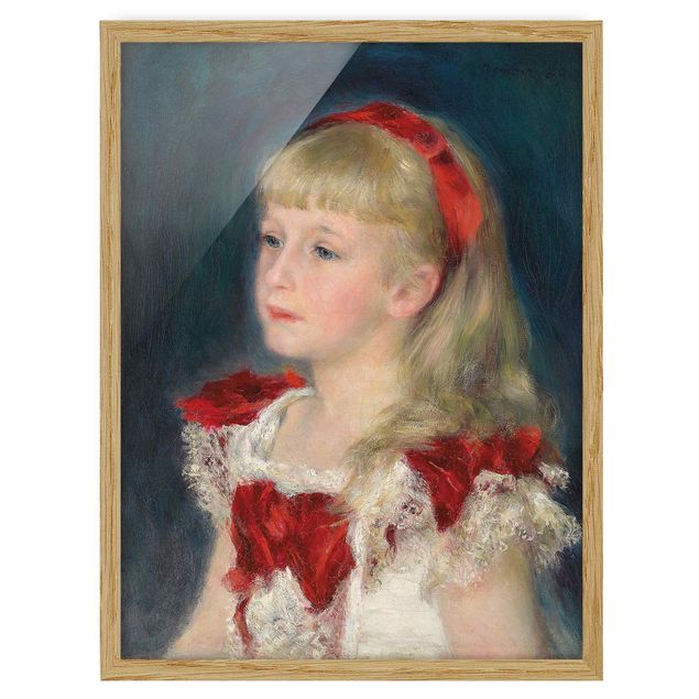 Billeder kunsttryk Auguste Renoir - Mademoiselle Grimprel with red Ribbon