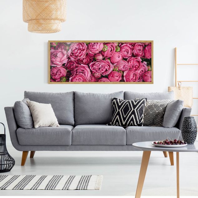 Indrammede plakater blomster Pink Peonies