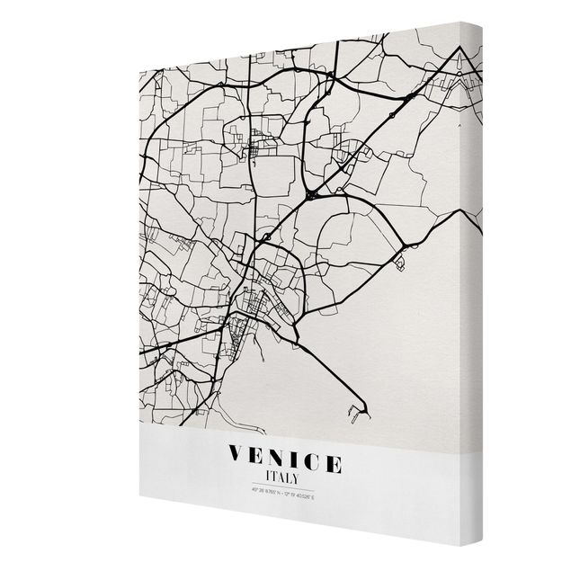 Billeder sort og hvid Venice City Map - Classic