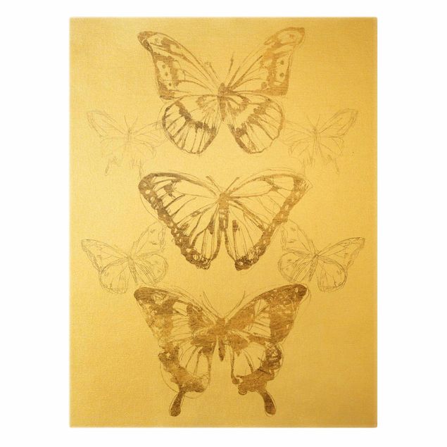 Billeder Butterfly Composition In Gold II