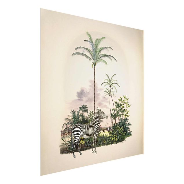Billeder landskaber Zebra Front Of Palm Trees Illustration