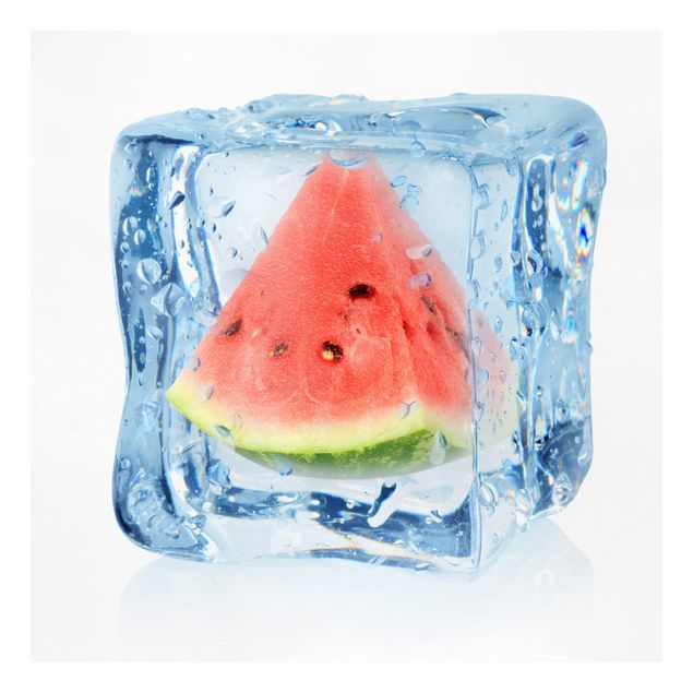 Billeder på lærred grøntsager og frukt Melon In Ice Cube