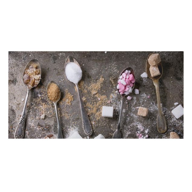 Billeder på lærred krydderier og urter Vintage Spoon With Sugar